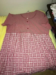 Vintage Bechamel Red Heart Dress size Large Empire Waist Perfect Valentines Day - Picture 1 of 9