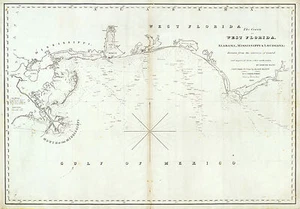Mapa de 1828 carta náutica de las costas del oeste de Florida, Alabama, Mississippi y Louisiana - Imagen 1 de 2