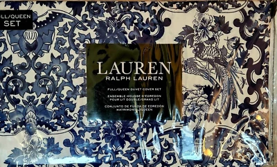 Ralph Lauren PORCELANA AZUL TAMARINDO Completo/Queen Edredón Edredón Juego AVES Foto 1 de 4
