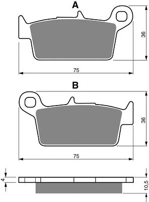 Goldfren Brake Pads Rear For Suzuki RM 250 X/Y/K1/K2/K3/K4/K5/K6/K7 1999-2005 - Image 1 of 2
