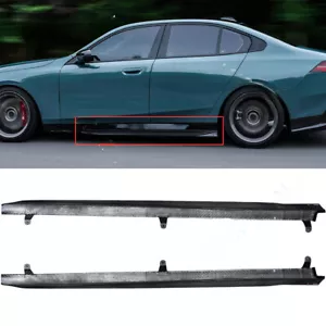 Carbon Side Skirt Side Splitter Extension For 2024-2025 BMW 5-Series G68 G60 E - Picture 1 of 9