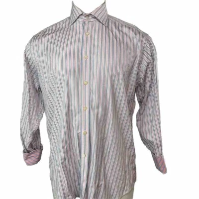 Thomas Dean Short Men’s Large Cotton Non-Iron Button Down Long Sleeve (538) - Image 1 of 4