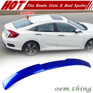 2020 DX EX-L Fits HONDA Civic 10th Sedan Roof Spoiler V Type Wing Painted - Picture 1 of 5