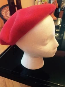 Pre-owned VTG GAP KIDS Red Wool Beret Hat SZ M/L - Picture 1 of 5