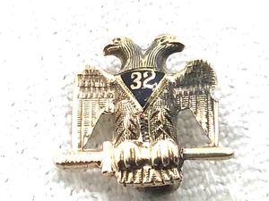 10k 32nd Degree Masonic Pin Circa 1910 Enamelled Fraternal Jewelry Antique Men’s - Picture 1 of 5