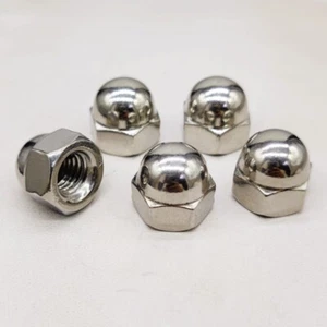 Tapa de cabeza de cúpula de acero inoxidable 304 de diámetro de rosca de 3/8-16 tuerca hexagonal de bellota 5 piezas - Imagen 1 de 5