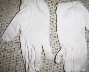 Vintage Ladies Cotton Gloves-WHITE Small - Picture 1 of 6