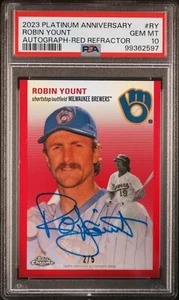2023 Topps Chrome Platinum Robin Yount /5 Red Auto #CPA-RY PSA 10 POP 2 - Picture 1 of 2