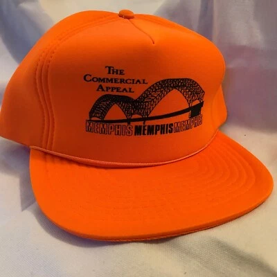 Gorra de bola de colección Memphis Commercial Appeal espuma completa naranja brillante camionero a presión Foto 1 de 4