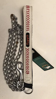 Nuevo collar de perro ropa de juego cuero Gigantes de San Francisco béisbol correa de 1” X 4’ Foto 1 de 2