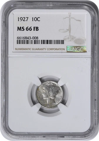 1927 Mercury Silver Dime MS66FB NGC Cover