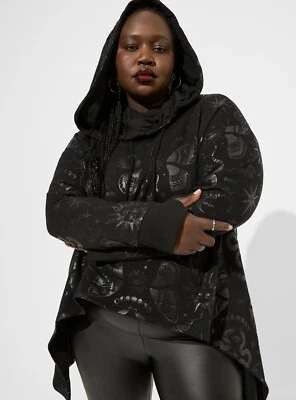 Sudadera con Capucha Torrid Celestial Serpent Polar Negra Sol Luna Nueva con Etiquetas Nueva 1X Foto 1 de 4