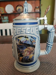 Avon "Tribute to Rescue Workers" Beer Stein 1997 Handcrafted in Brazil - Picture 1 of 10