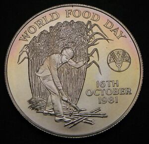 MAURITIUS 10 Rupees 1981 - Silver 0.925 - World Food Day - aUNC - 1506