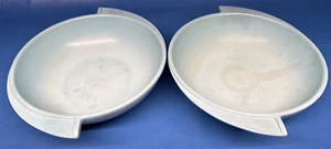 Vintage Boonton Ware Atomic Winged Set Of 2 Bowl 8" Turquoise Blue USA #604-10 - Picture 1 of 8