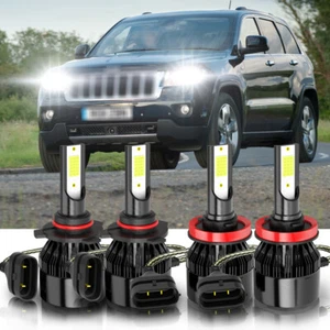 4pcs LED Headlight Hi/Lo Beam Bulbs 6000K For Jeep Grand Cherokee 2011 2012 2013 - Picture 1 of 13