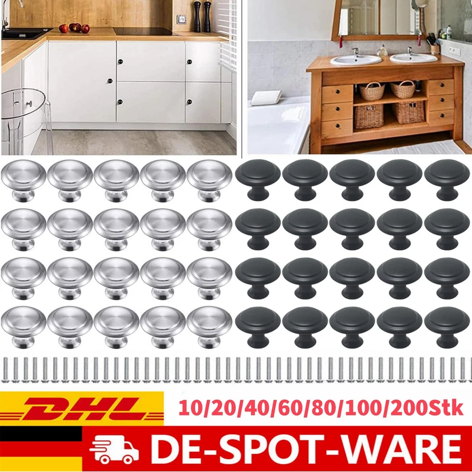 Möbelknöpfe Möbelgriffe Schrankknopf Schublade Knöpfe Möbelknäuf Edelstahl Matte - Bild 1 von 4