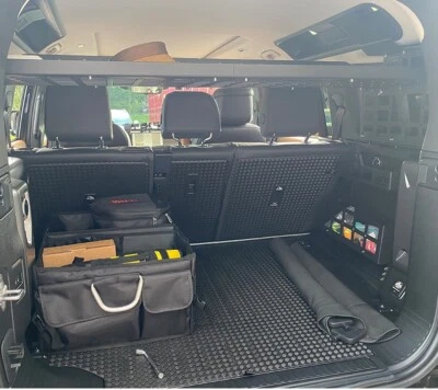 适用于路虎 Defender 110 2020 - 2023 存储 Molle 面板后后备箱碎片架 — 第 1/4 张图片