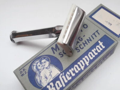 MULCUTO Solingen vecchio rasoio taglio obliquo Inclined head DE 1/2 Met.Razor WW2 - Immagine 1 di 4