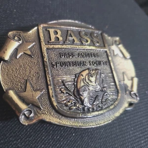BASS ANGLER'S SPORTSMAN SOCIETY BELT BUCKLE VTG - Picture 1 of 9