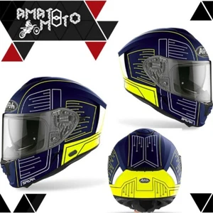 CASCO INTEGRALE DOPPIA VISIERA AIROH STRADA TOURING SPARK CYRCUIT BLUE MAT SPC18 - Foto 1 di 1