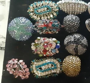 Elegant Ladies Indian Bollywood Crystal Diamante Finger Ring Costume Jewellery-A - Picture 1 of 18