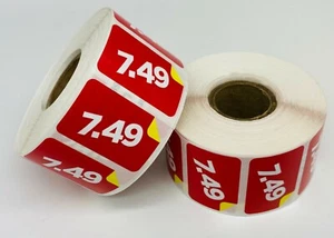 $7.49 Product Price Labels 1.5x1-inch (Rd/YL) Paid Sale Stickers 1 RL of 1000 - Picture 1 of 4