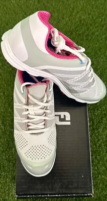 Nuevo zapato de golf Footjoy Sport SL, 98027, gris/blanco/rosa, mediano en caja Foto 1 de 4