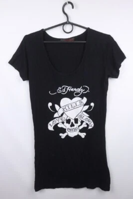 Ed Hardy by Christian Audigier Black Crew Neck Short Sleeves Pullover T-Shirt XL - Image 1 of 4