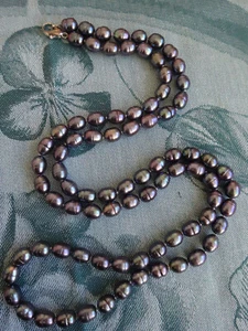 Honora USA Lange Süßwasserperlen Halskette 91 cm Pfauenfarbe 925 Karabiner Kette - Bild 1 von 16