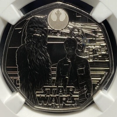 NGC MS70 2024 Star Wars Han Solo & Chewbacca Great Britain Coin, First Releases - Image 1 of 4