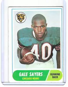 GALE SAYERS CHICAGO BEARS 1968 TOPPS FOOTBALL #75 BEARS HOF - Foto 1 di 2