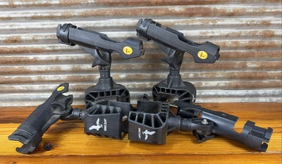 Lote de 4 soportes de caña de pescar con garra de águila con adaptadores ajuste universal giratorio Foto 1 de 4