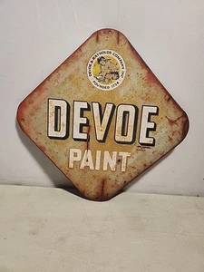 Original Patina Devoe Paint Advertising Sign Great Graphics - Photo 1 sur 9