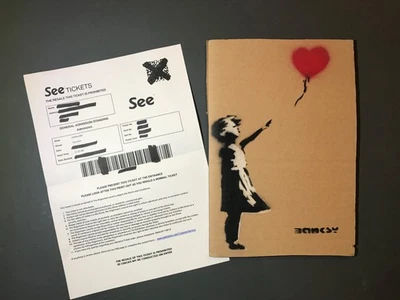 罕见艺术 Dismaland 喷雾纸板绘画 WSM 15 Banksy — 第 1/2 张图片