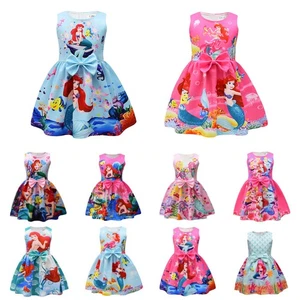 Girls The Little Mermaid Ariel Princess Dress Cosplay Birthday Party Fancy Skirt - Picture 1 of 58