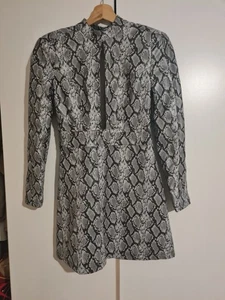 ASOS Animal Print Faux Leather Backless Fit And Flare Dress. Size UK 8 - Picture 1 of 8