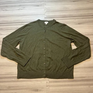 J.Crew Damen grüne klassische Baumwolle Strickjacke Größe Large L - Bild 1 von 3