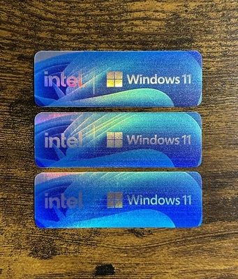 3x Windows 11 / Intel Holographic Desktop / Laptop sticker label (NEW) - Image 1 of 2
