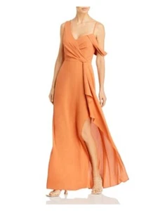 BCBG MAXAZRIA Womens Orange Lined Front Twist Sleeveless Dress 0 - Picture 1 of 6