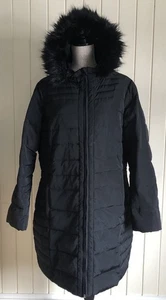 MAINE at Debenhams - Black Duck Feather & Down Padded Hooded Coat - Size UK 18 - Picture 1 of 15