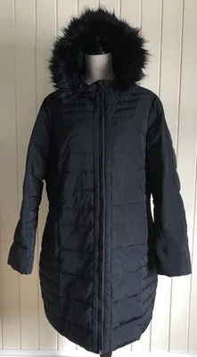 MAINE at Debenhams - Black Duck Feather & Down Padded Hooded Coat - Size UK 18 - Image 1 of 4