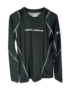 UNDER ARMOUR Cold Gear Shirt L Black Fitted Long Sleeve Mens - Picture 1 of 4