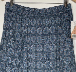 Women's A-Line Flare Skirt Floral Multicolor Size 2XL Pockets NWT - Picture 1 of 11