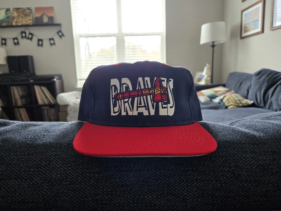 #1 Ropa Atlanta Braves 2 Tonos Vintage Snapback Años 90 Azul Marino/Rojo Foto 1 de 4