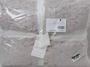 Pottery Barn Diamond Ridge Faux Fur Throw, 50" x 60" Light Mushroom NWT - Picture 1 of 6
