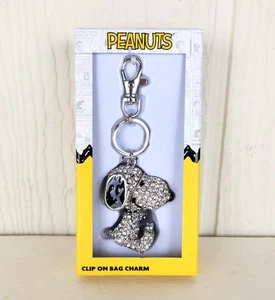 Nuevo en caja Cacahuetes Snoopy Cristal Estrás Bling Bolso Dije y Llavero 3D Nuevo Sellado - Imagen 1 de 13