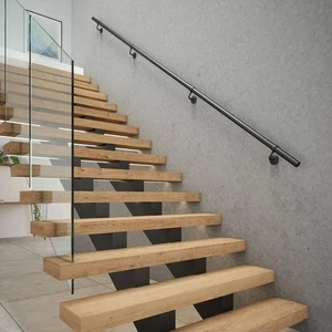 Rothley Matt Black Internal 3.6m Easy Fit Stainless Steel Staircase Handrail Kit - Picture 1 of 6