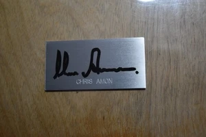 Chris Amon  signed Aluminum Name Plate "Rare" - Picture 1 of 1