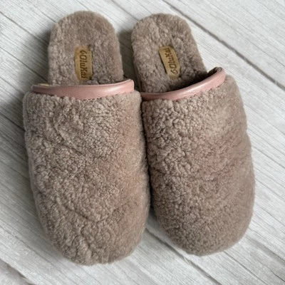 Womens 9 Olukai Pūpū Pupu Mua Sheepskin Shearling Mule Slippers Pink Sea Salt - Image 1 of 4